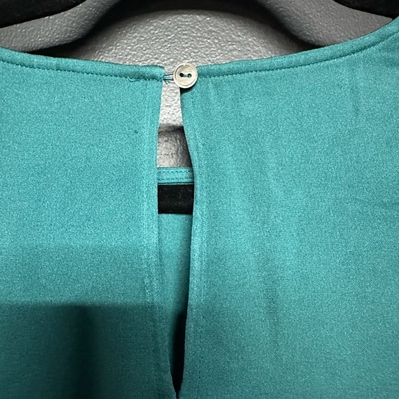 NWOT Kobi Halperin Lois Silk Blend Puff Shoulder Blouse Teal M - Picture 8 of 9